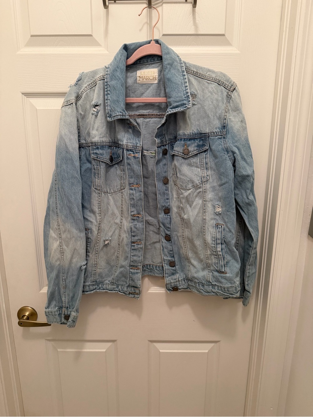 Black Label Light Blue Distressed Denim Jacket